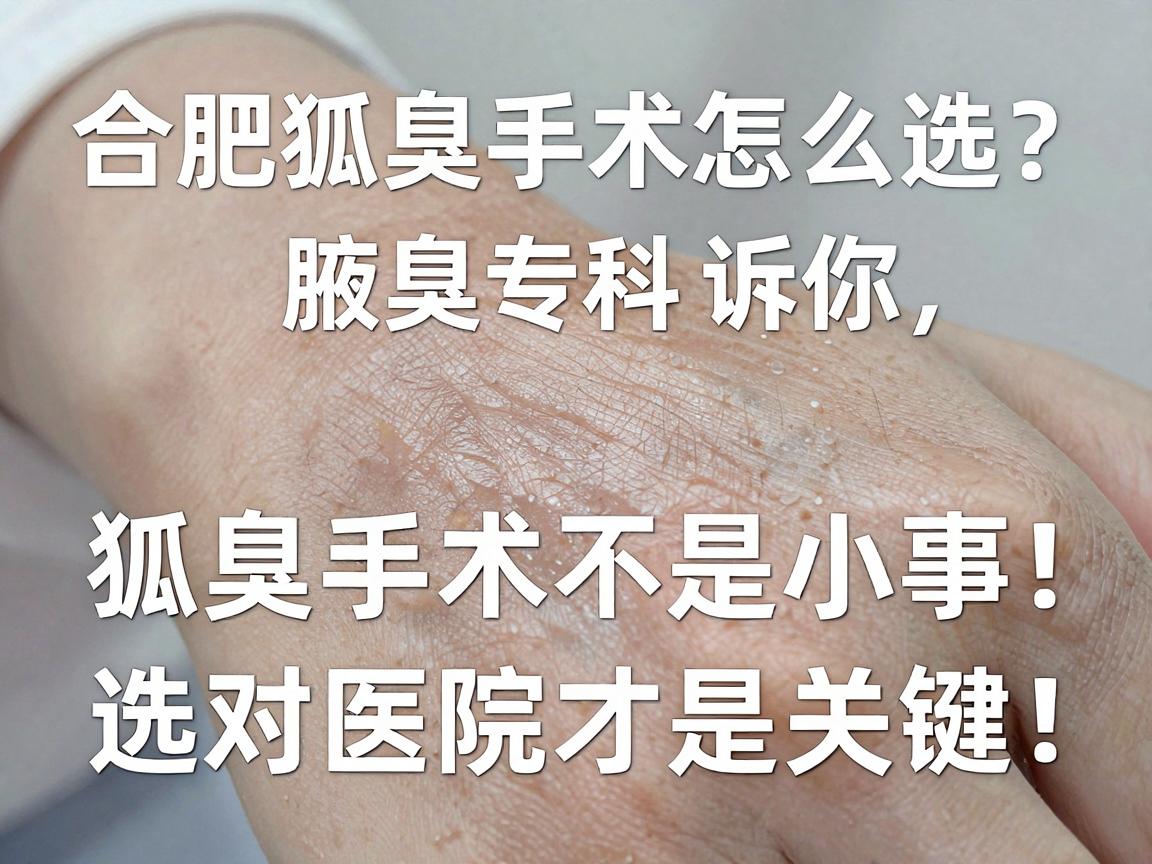 合肥狐臭手术怎么选?合肥腋秀腋臭专科告诉你,狐臭手术不是小事,选对医院才是关键! 合肥狐臭手术怎么选?合肥腋秀腋臭专科告诉你,狐臭手术不是小事,选对医院才是关键!