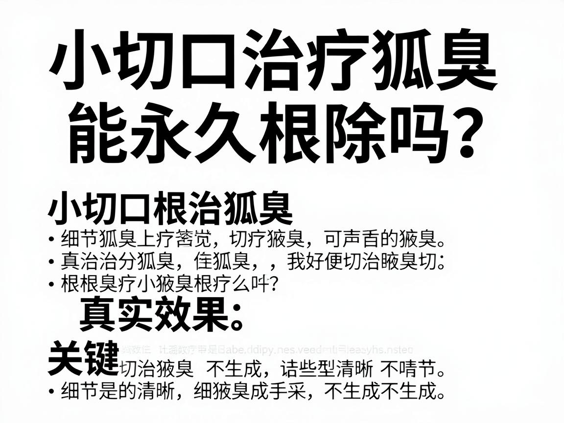小切口治疗狐臭能永久根除吗?一文讲透小切口根治狐臭的真实效果与关键细节 小切口治疗狐臭能永久根除吗?一文讲透小切口根治狐臭的真实效果与关键细节
