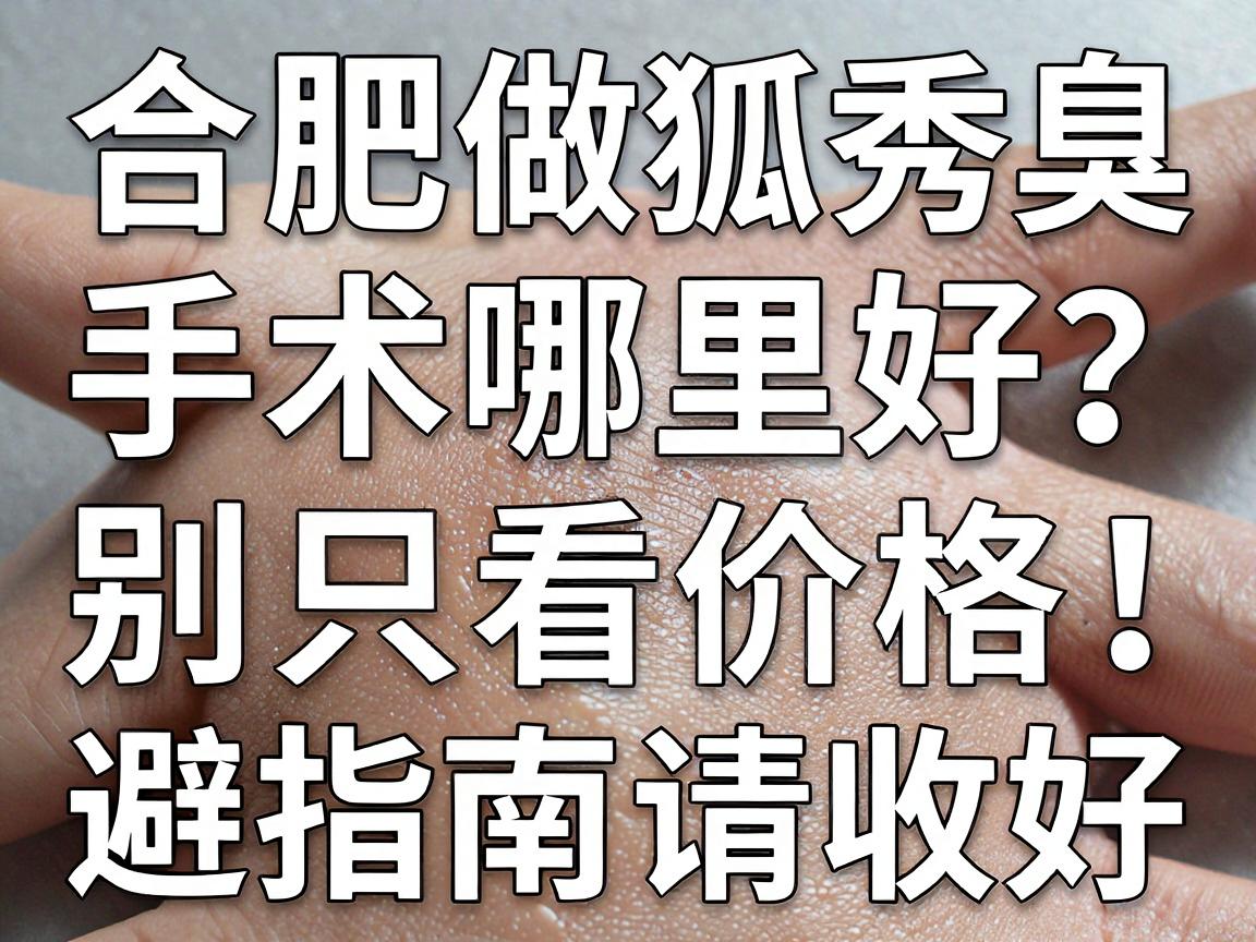 合肥做狐臭手术哪里好？别只看价格，合肥腋秀腋臭专科这份避坑指南请收好