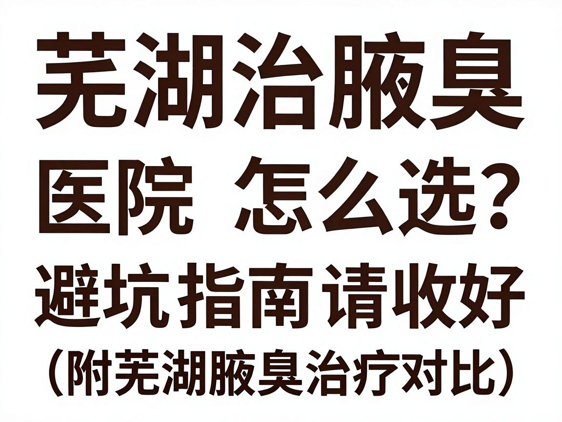 芜湖治腋臭，医院怎么选？这份避坑指南请收好（附芜湖腋臭治疗对比）