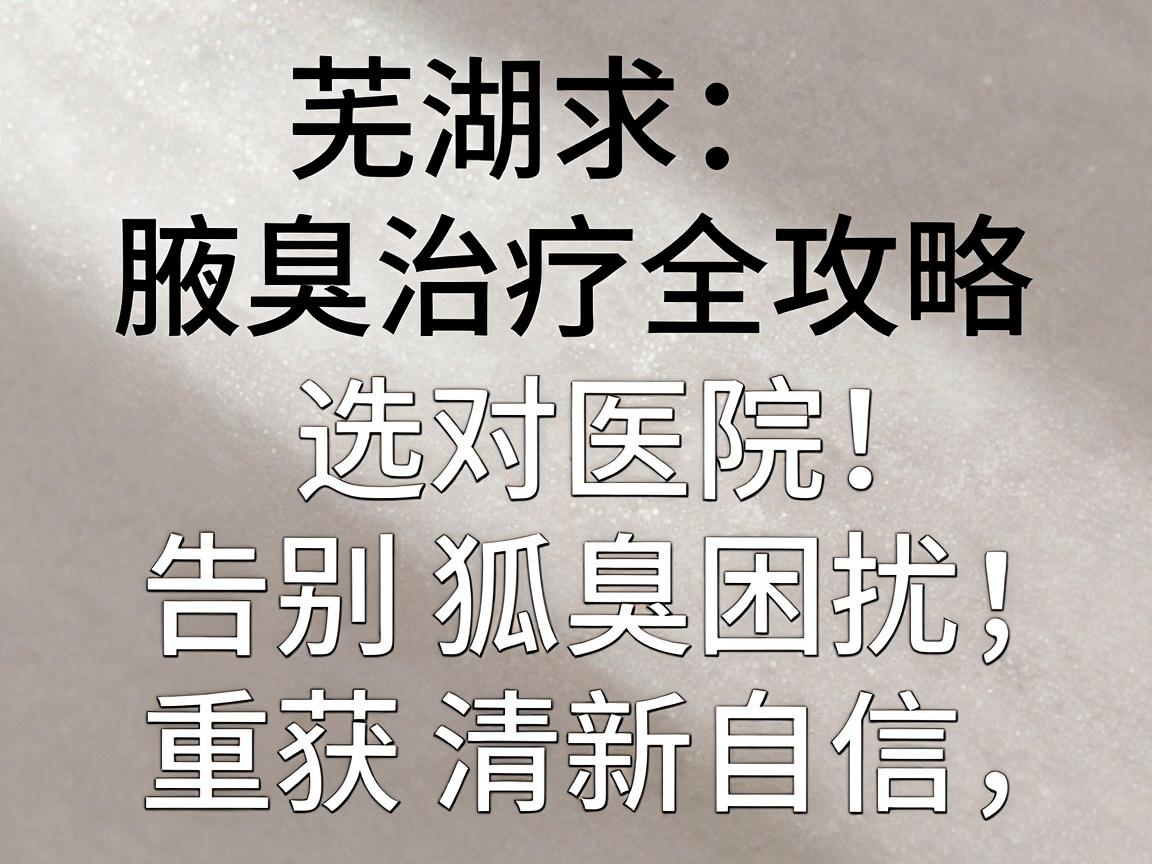 芜湖腋臭治疗全攻略,选对医院,告别狐臭困扰,重获清新自信 芜湖腋臭治疗全攻略,选对医院,告别狐臭困扰,重获清新自信