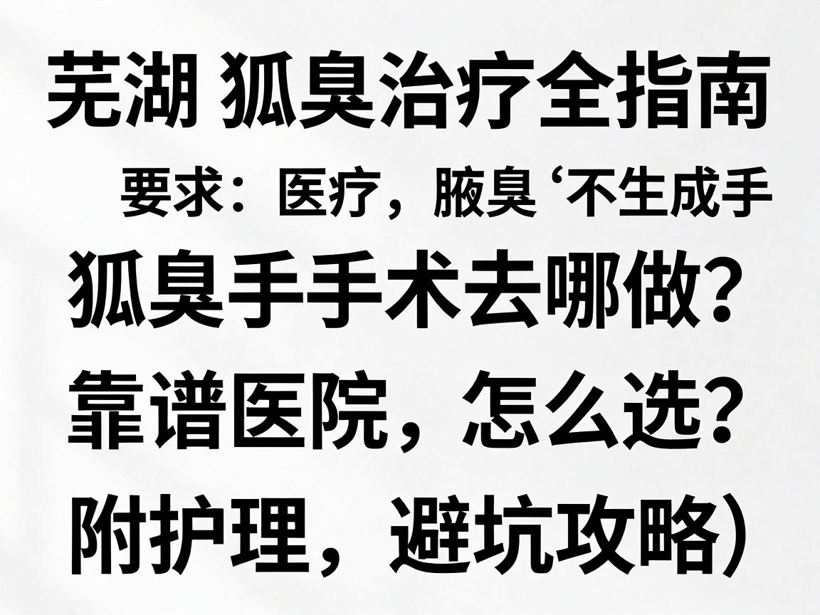 芜湖狐臭治疗全指南,狐臭手术去哪做?靠谱医院怎么选?附护理避坑攻略) 芜湖狐臭治疗全指南,狐臭手术去哪做?靠谱医院怎么选?附护理避坑攻略)