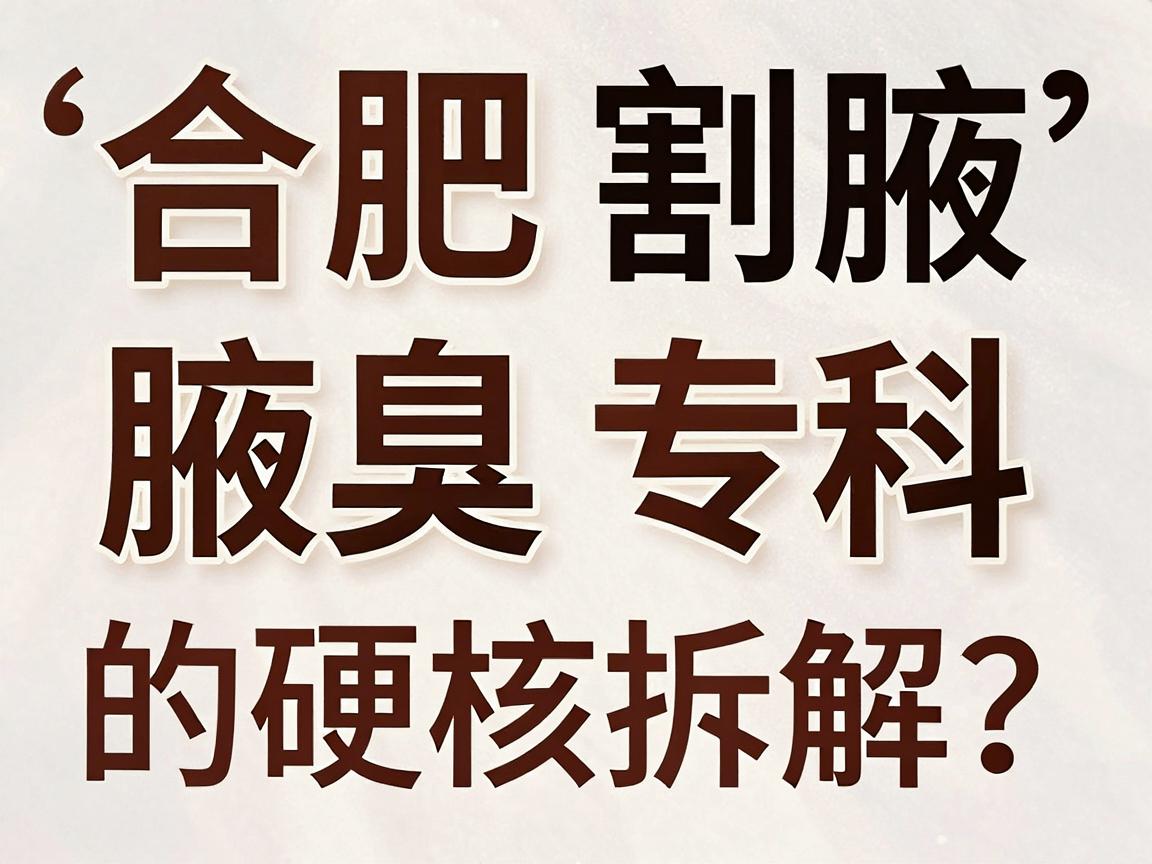 合肥割腋臭哪家医院好？合肥腋秀腋臭专科的硬核拆解，看完不纠结