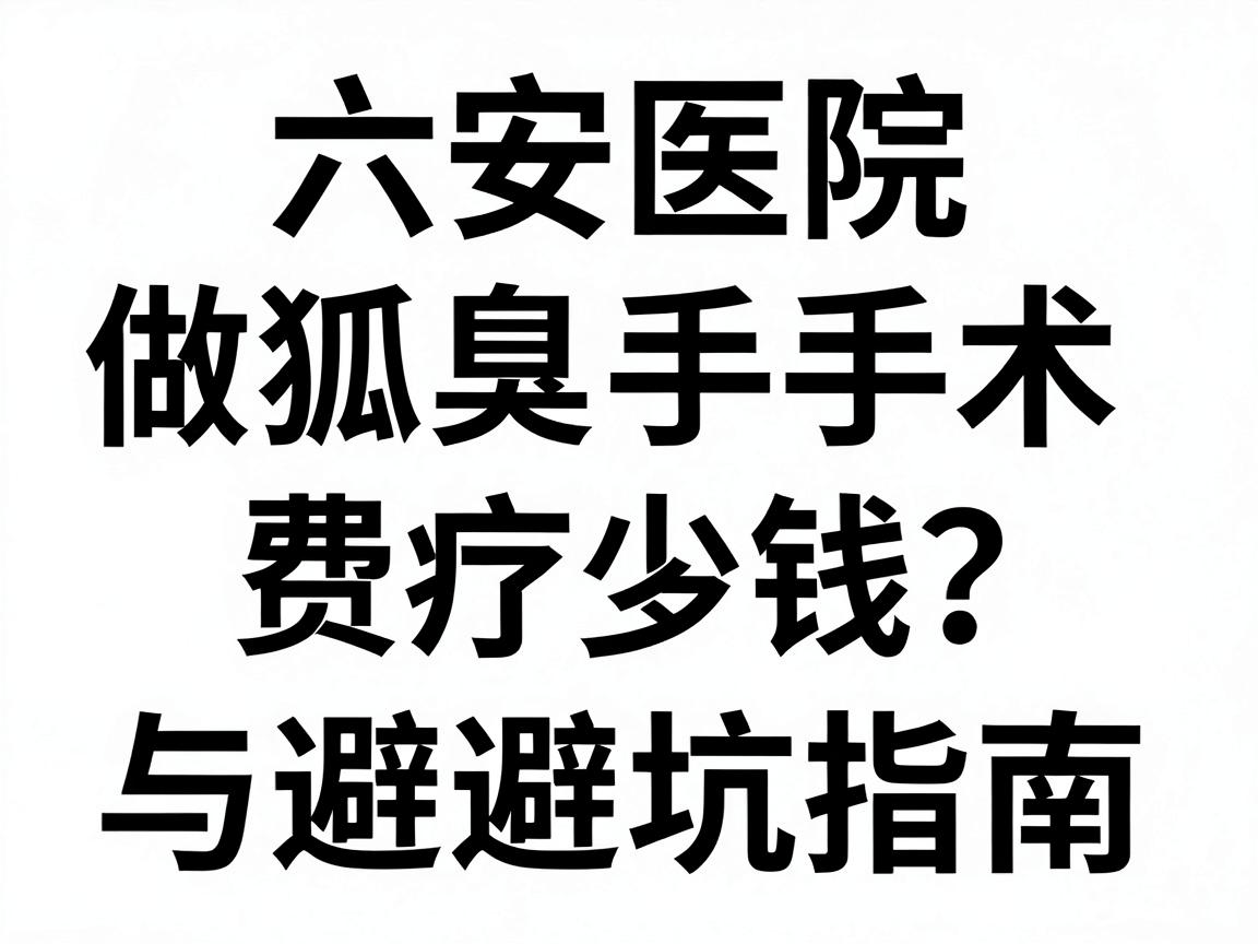 六安医院做狐臭手术多少钱?六安狐臭治疗费用明细与避坑指南 六安医院做狐臭手术多少钱?六安狐臭治疗费用明细与避坑指南
