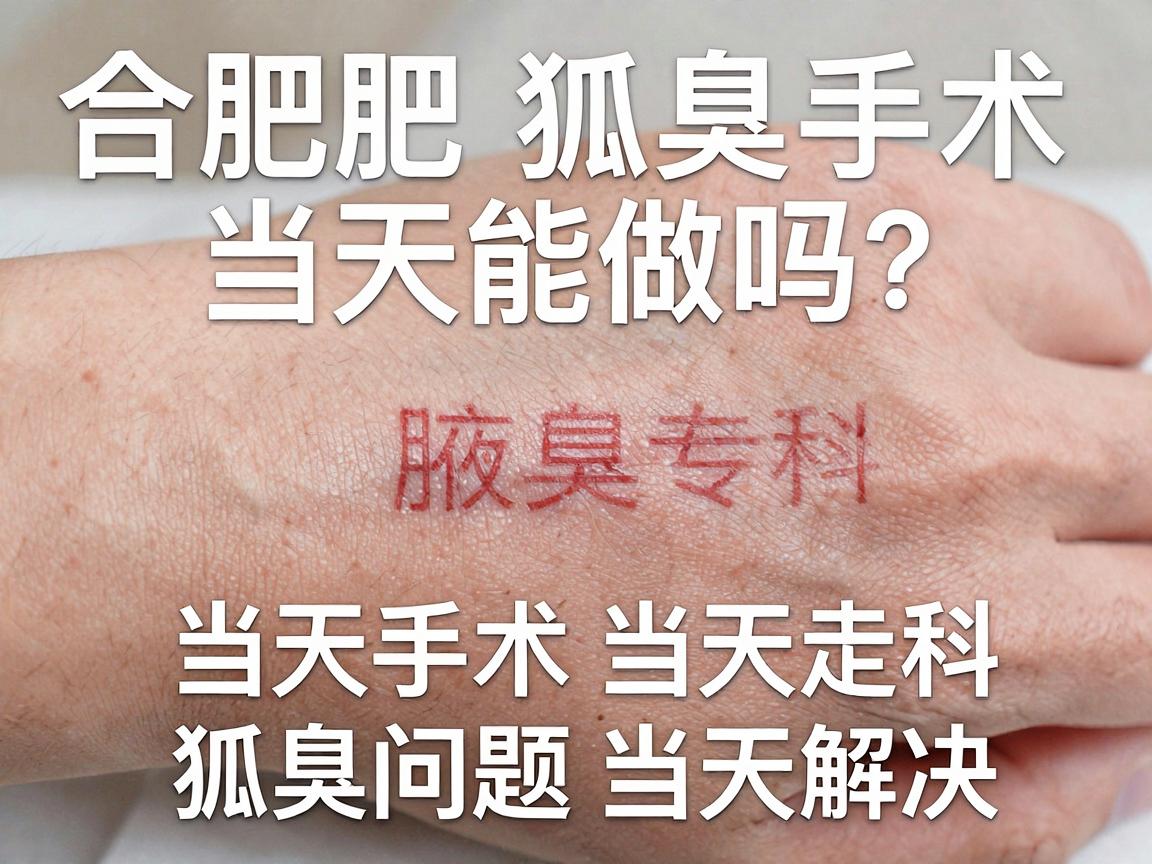 合肥狐臭手术当天能做吗?合肥腋秀腋臭专科,当天手术当天走,狐臭问题当天解决 合肥狐臭手术当天能做吗?合肥腋秀腋臭专科,当天手术当天走,狐臭问题当天解决