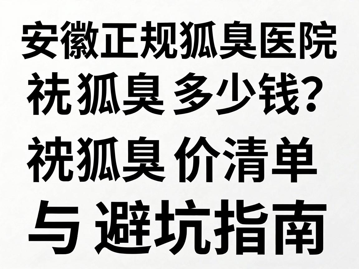 安徽正规狐臭医院祛狐臭多少钱?祛狐臭价格清单与避坑指南 安徽正规狐臭医院祛狐臭多少钱?祛狐臭价格清单与避坑指南