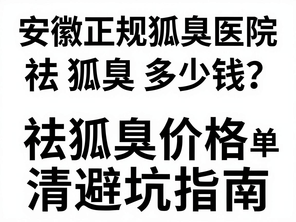 安徽正规狐臭医院祛狐臭多少钱?祛狐臭价格清单与避坑指南 安徽正规狐臭医院祛狐臭多少钱?祛狐臭价格清单与避坑指南