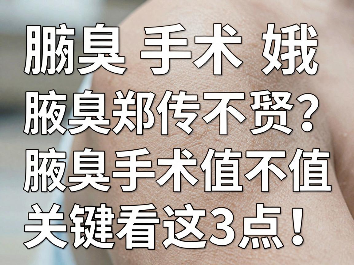 腋臭手术价格贵不贵？合肥腋秀腋臭郑传娥医生，腋臭手术值不值，关键看这3点！