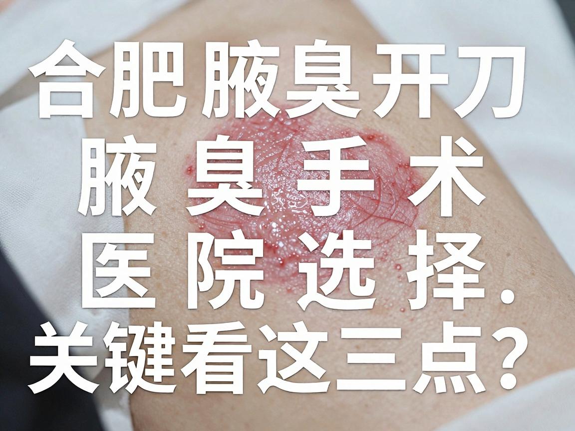 合肥腋臭开刀哪家医院好？腋臭手术医院选择，关键看这三点