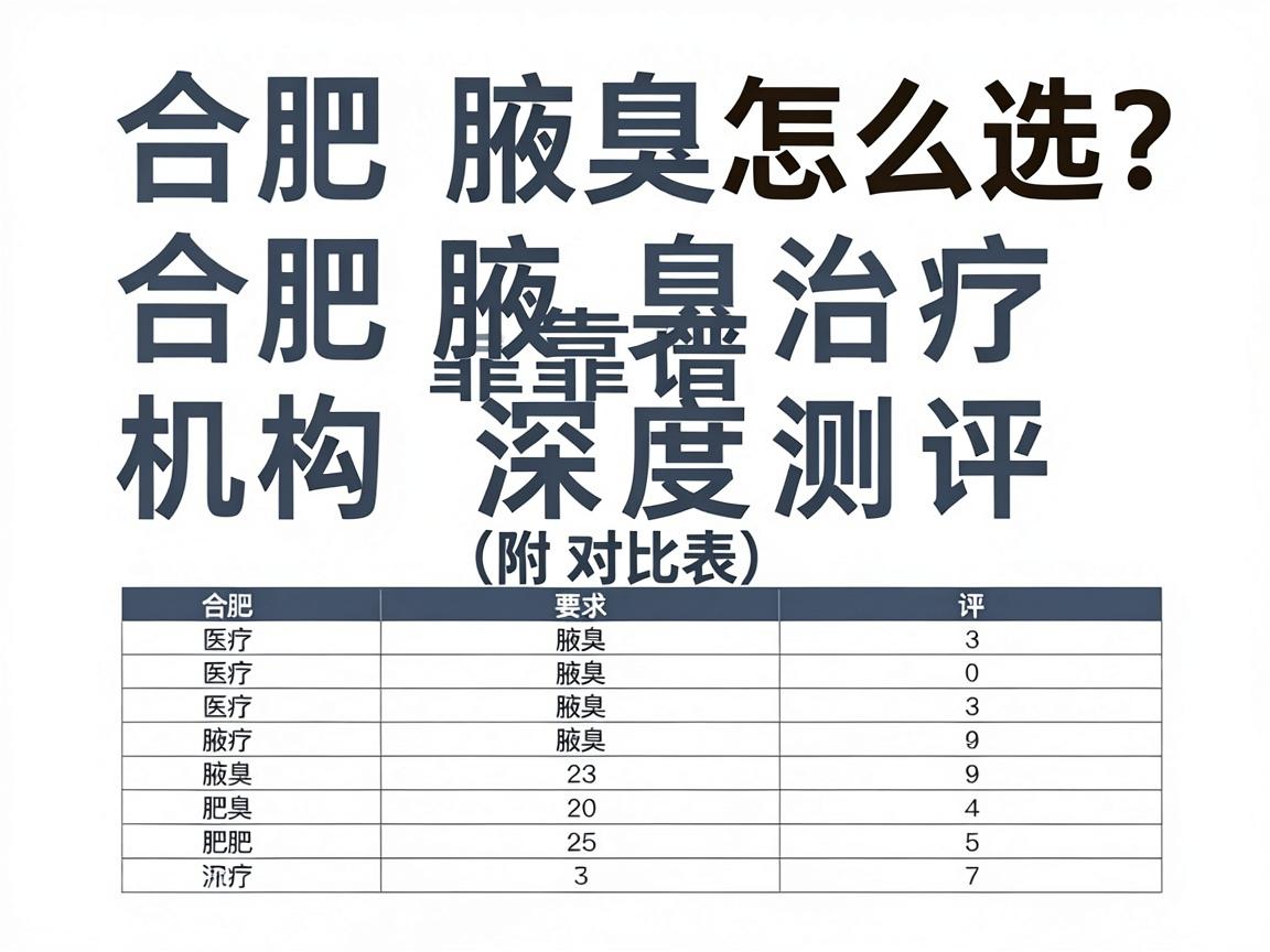 合肥腋臭医院怎么选?合肥腋臭治疗靠谱机构深度测评(附对比表) 合肥腋臭医院怎么选?合肥腋臭治疗靠谱机构深度测评(附对比表)