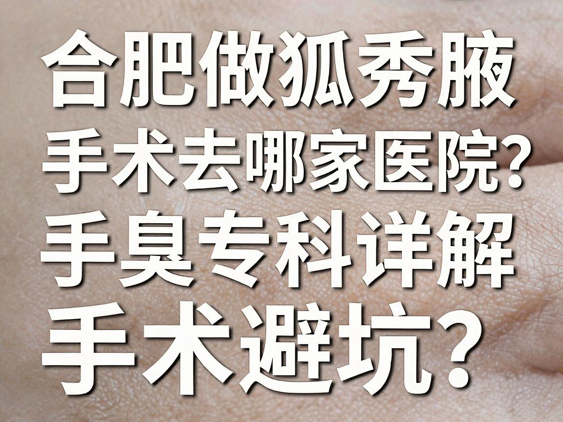 合肥做狐臭手术去哪家医院？合肥腋秀腋臭专科详解手术避坑指南
